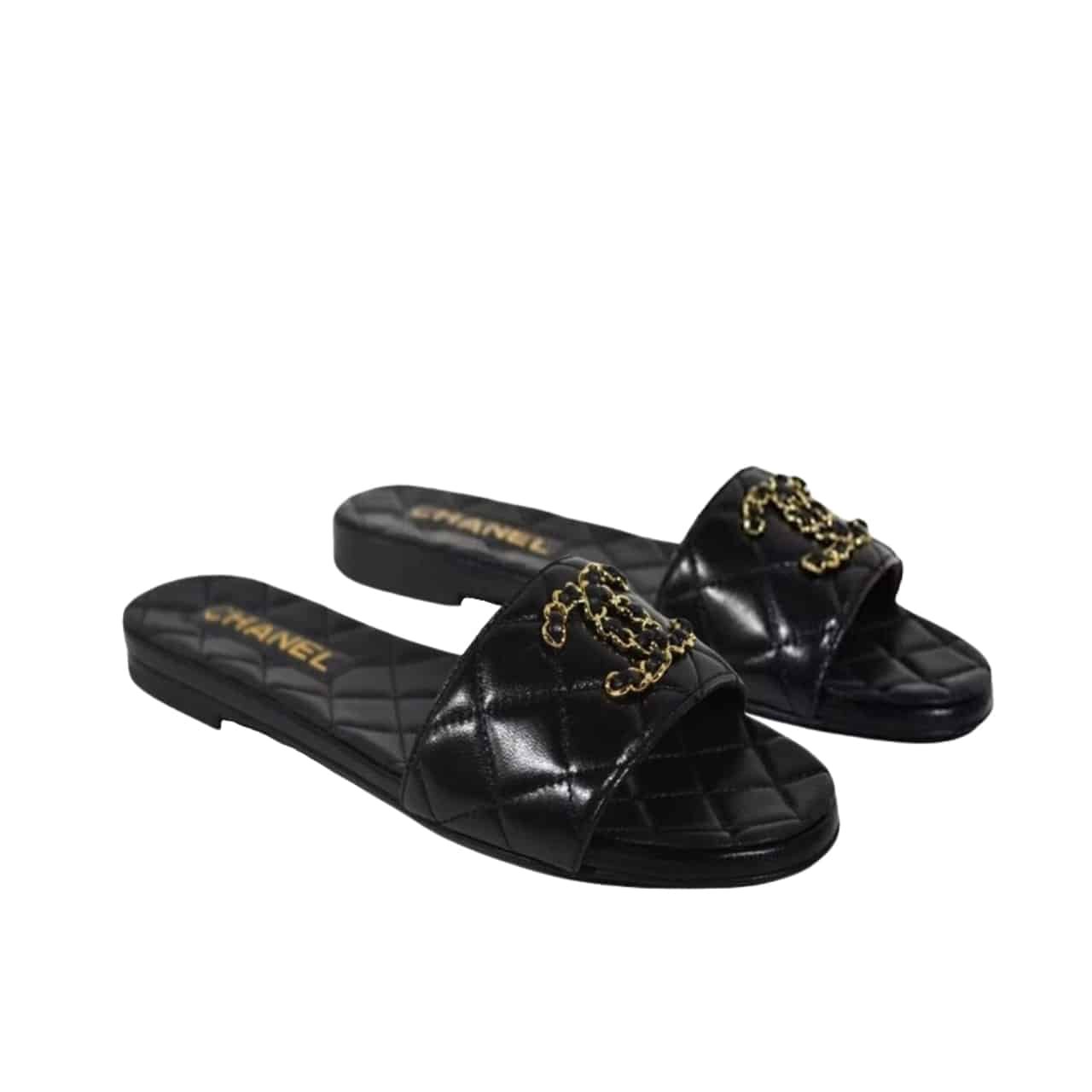 Thumbnail-51-4 Chanel 23P Quilted Cc Chain Mule Sandal Black G39954 X56940 94305 - Image 1