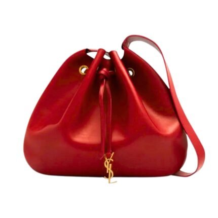 Saint Laurent Paris VII Large Flat Hobo Bag In Smooth Leather Bag Red 44Cm