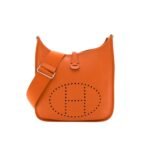 Hermes Clemence Evelyne Pm Orange Feu 25cm