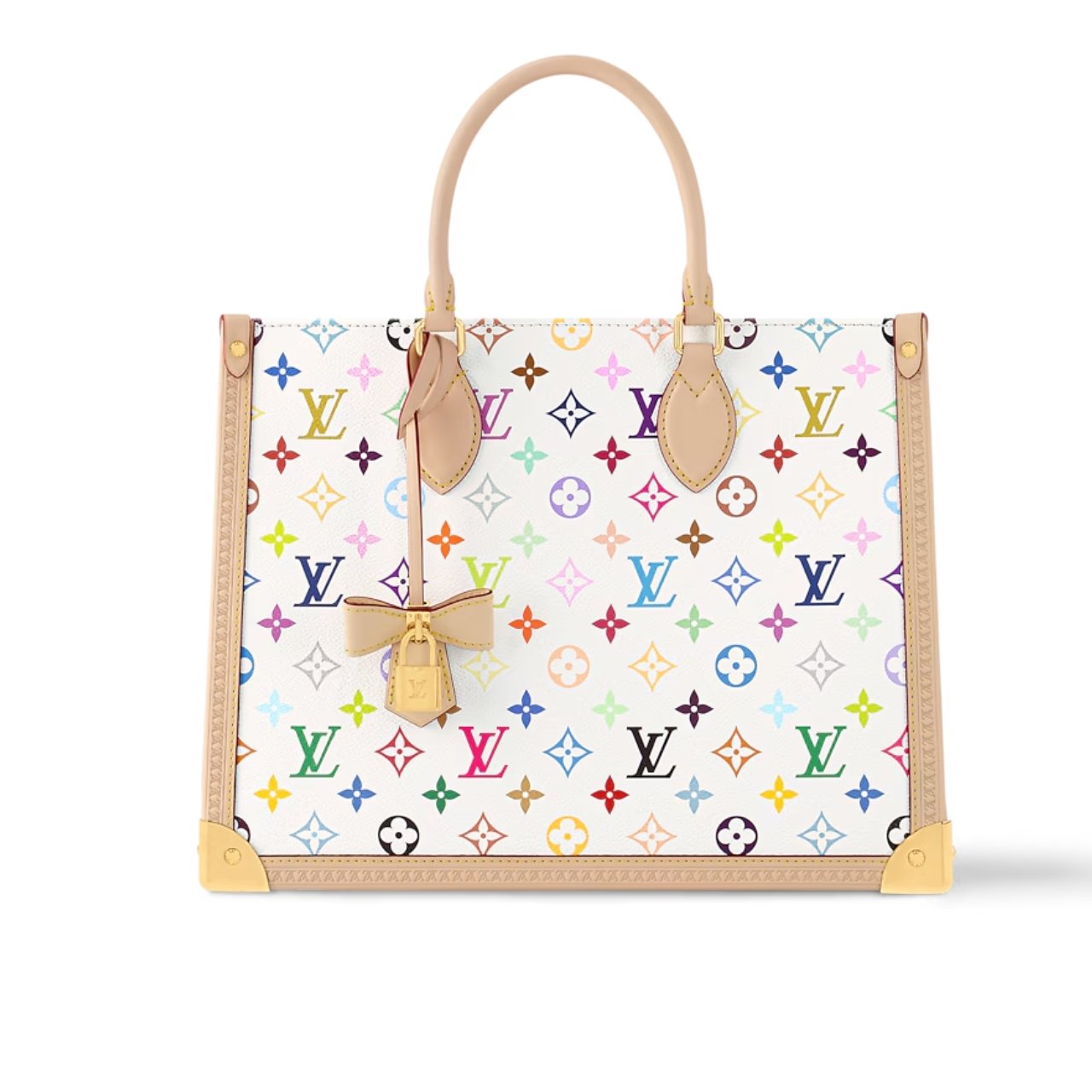 Thumbnail-7-5 Louis Vuitton X Murakami Onthego MM Monogram White 35Cm M13079 - Image 1
