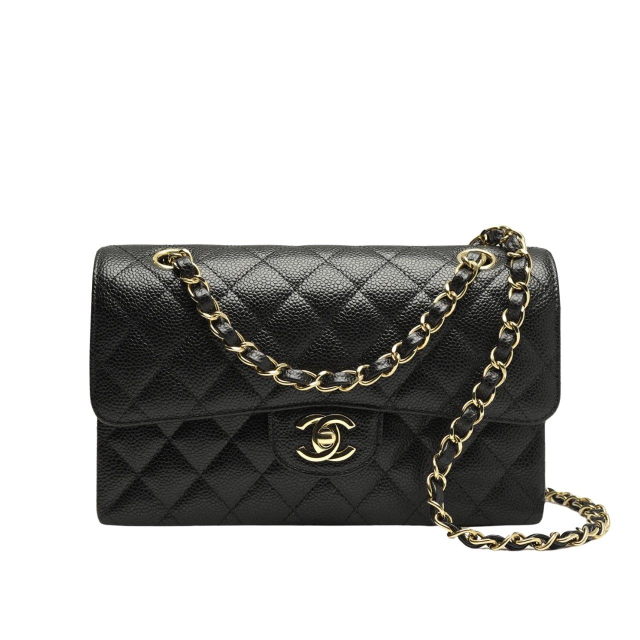 Thumbnail-73-1 Chanel Medium Classic Handbag Grained And Gold Tone Metal Black 26Cm A01113 Y01864 C3906 - Image 1