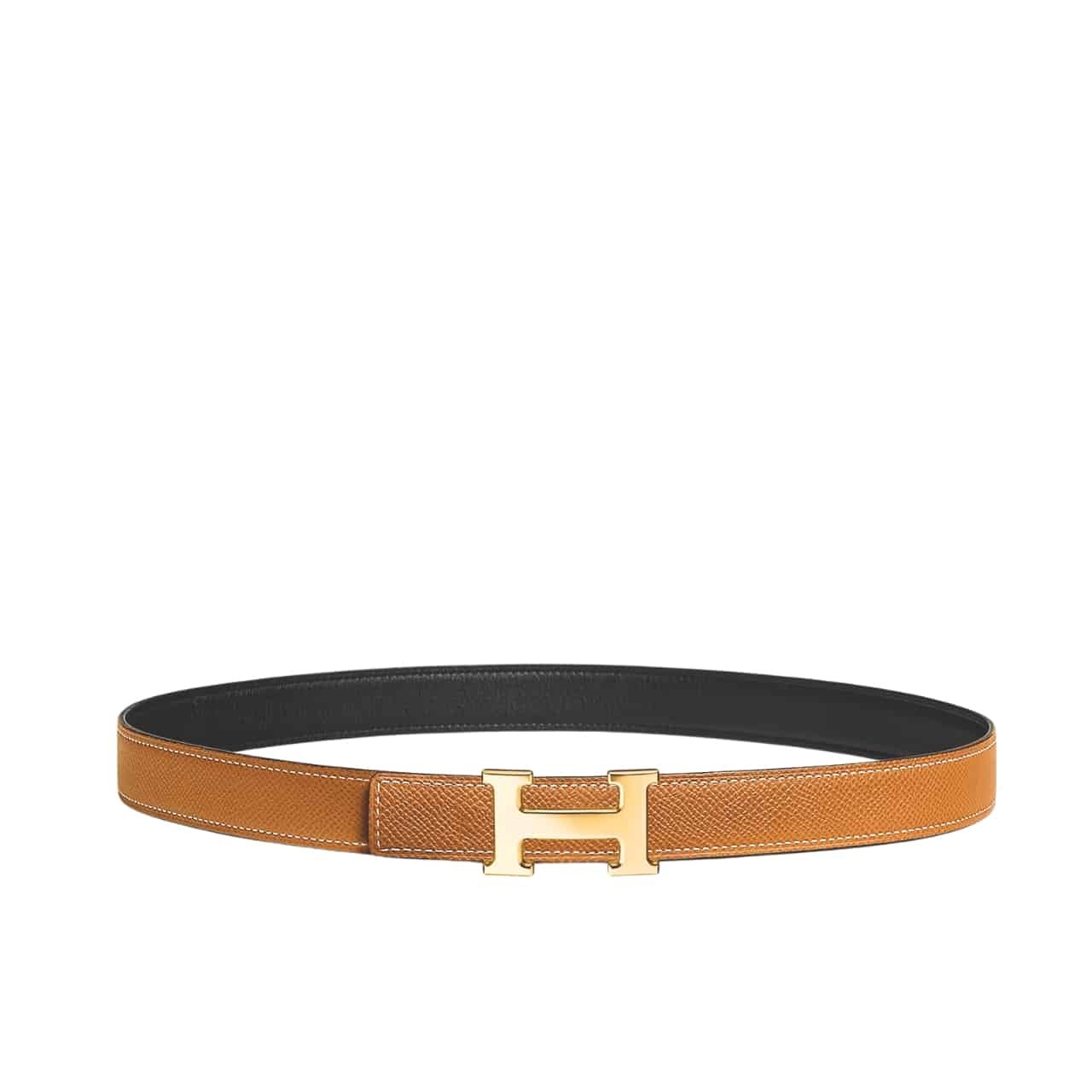Thumbnail-76-1 Hermes Mini H Belt Bucket And Reversible Leather Strap Black Brown 24Mm H079645CC06 - Image 1