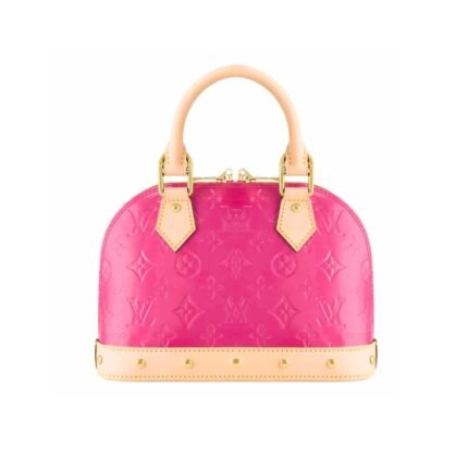 Louis Vuitton Alma Nano Monogram Vernis Embossed Neon Pink 18Cm M90611