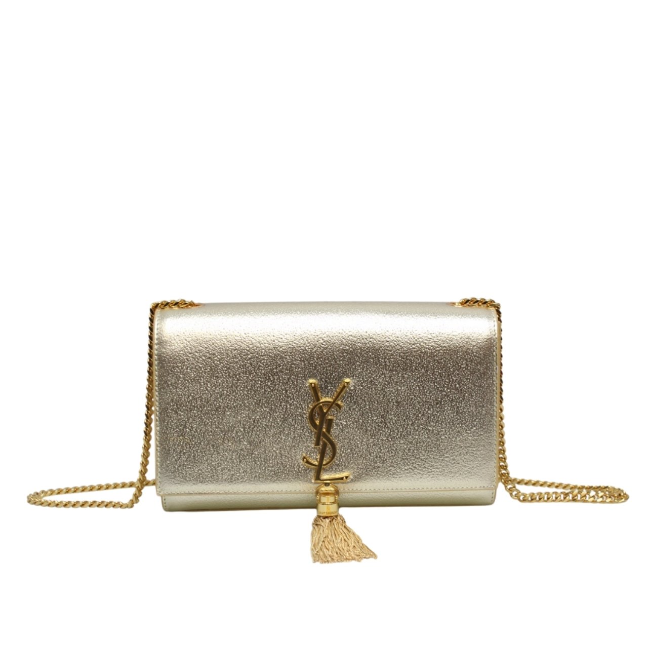 Thumbnail-90 Saint Laurent Kate Chain Wallet With Tassel Yellow Copper 26cm - Image 1