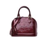 Louis Vuitton Alma BB Monogram Vernis Leather Dark Red 23Cm