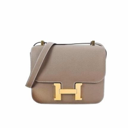 Hermes Constance Epsom CK18 Etoupe Rose Gold Hardware 18Cm