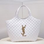 Saint Laurent Icare Maxi Shopping Bag In Quilted White 50Cm 698651AAANG1000 - Image 2