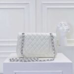 Chanel Classic Double Flap Bag White Silver Hardware 25Cm - Image 2
