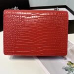 Saint Laurent Sunset Embossed Leather Bag Red 22Cm - Image 6
