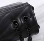 Saint Laurent Loulou Small Chain Bag In Matelassé Y Black Noir 23Cm 494699DV7281000 - Image 6