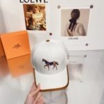 Hermes Horse Cap White Hermes Cap - Image 2