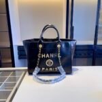 Chanel Deauville Shopping Tote Bag Black 38Cm - Image 5