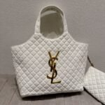 Saint Laurent Icare Shopping Bag In Quilted White 40Cm - Image 2