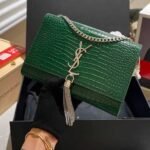 Saint Laurent Kate Tassel Medium With Silver Hardware Green 22Cm - Image 2