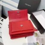 Saint Laurent Sunset Embossed Leather Bag Red 22Cm - Image 8