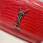 Saint Laurent Sunset Embossed Leather Bag Red 22Cm - Image 4