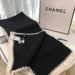 Chanel 23A Cashmere Scarf Black And White 170Cm - Image 9