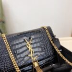 Saint Laurent Kate Medium Chain Bag With Tassel Shiny Black 22Cm 354119AAAY14083 - Image 3