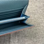 Hermes Constance Togo Long Wallet Silver Toned Hardware Blue 20Cm - Image 7