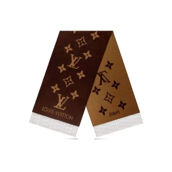 lvs01-30 Louis Vuitton Reykjavik Scarf Dark Brown M78125 - Image 1