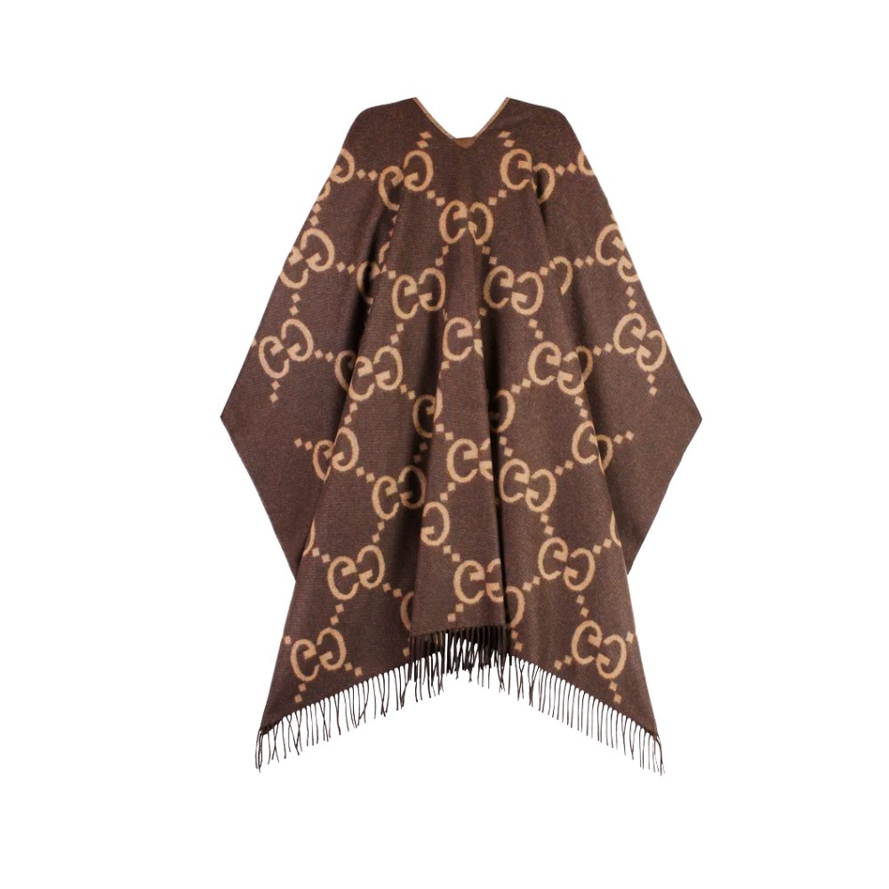 thumnail-13 Gucci Cashmere Poncho Brown 120Cm - Image 1
