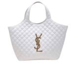 Saint Laurent Icare Maxi Shopping Bag In Quilted White 50Cm 698651AAANG1000