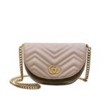 Gucci GG Marmont Matelassé Chain Mini Bag Beige 20Cm