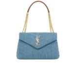 Saint Laurent Loulou Small Chain Bag In Quilted Y Denim Blue 25Cm