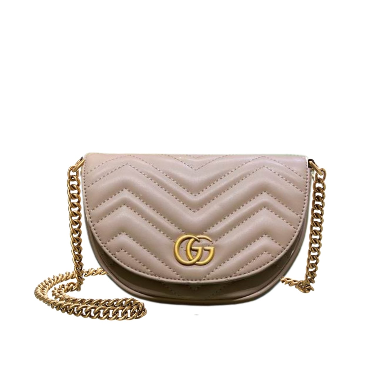 vel-10 Gucci GG Marmont Matelassé Chain Mini Bag Beige 20Cm - Image 1