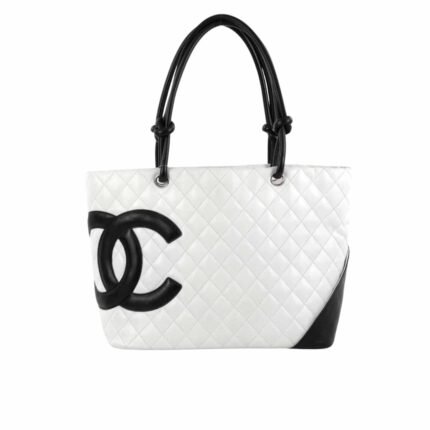 Chanel Cambon Line Large Tote Bag In White And Black 41Cm