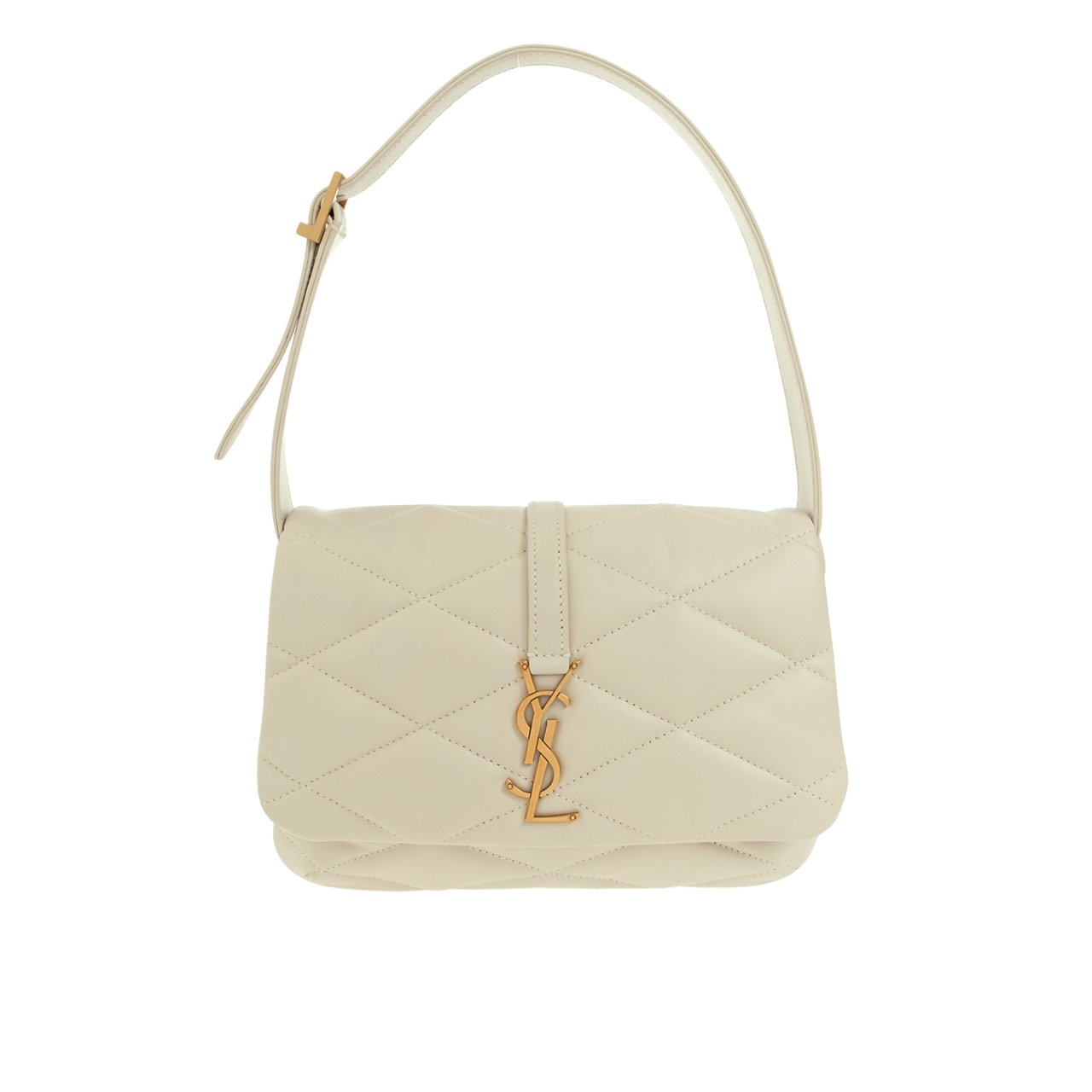 vel-24 Saint Laurent Le 57 Quilted Leather Shoulder Bag White 27Cm - Image 1