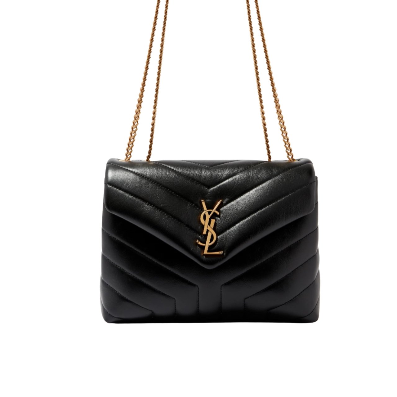 vel-3-7 Saint Laurent Loulou Small Chain Bag In Matelassé Y Black Gold 23Cm 494699DV7271000 - Image 1