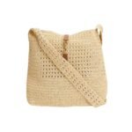 Saint Laurent Le 5 À 7 In Raffia Crochet Beige 32Cm 690941GAAAR2080