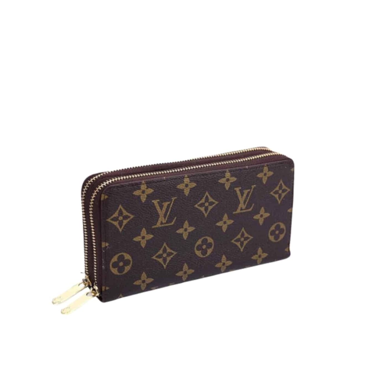 vel-5-1 Louis Vuitton Long Double Zipper Wallet Monogram Brown 19Cm - Image 1