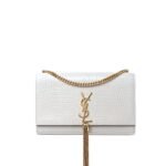 Saint Laurent Kate Tassel Medium Shiny White 24Cm 354119DND0J9207